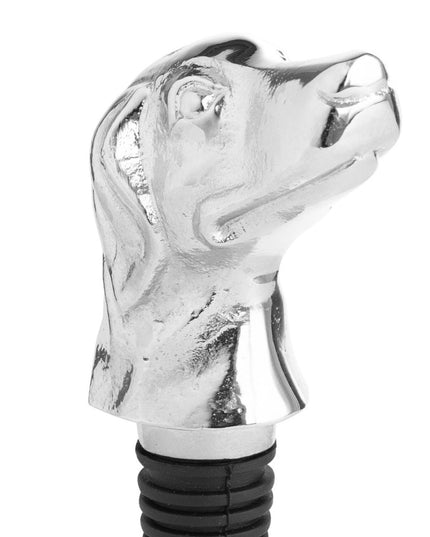 Silver Nickel Dog Bottle Stopper