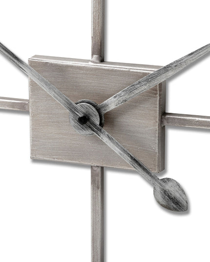 Silver Rectangular Skeleton Wall Clock