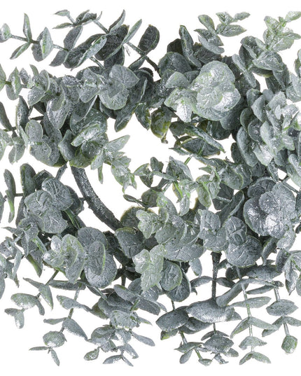 Small Frosted Eucalyptus Candle Wreath