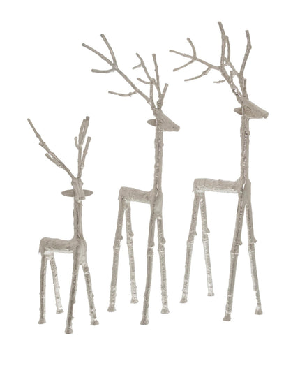 Small Silver Standing Stag Ornament