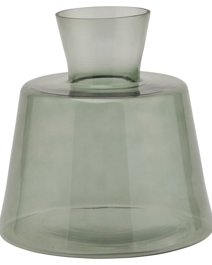 Smoked Sage Glass Ellipse Vase