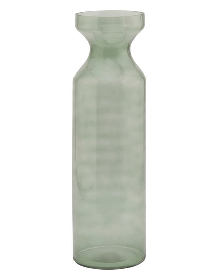 Smoked Sage Glass  Fluted Vase