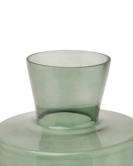 Smoked Sage Glass Large Ellipse Vase