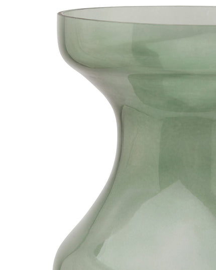 Smoked Sage Glass Tall Fluted Vase