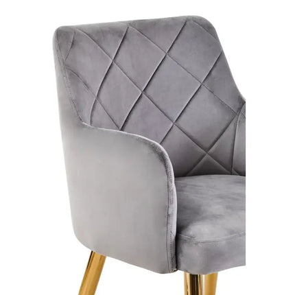 Tamzin Mink Velvet Angular Dining Chair