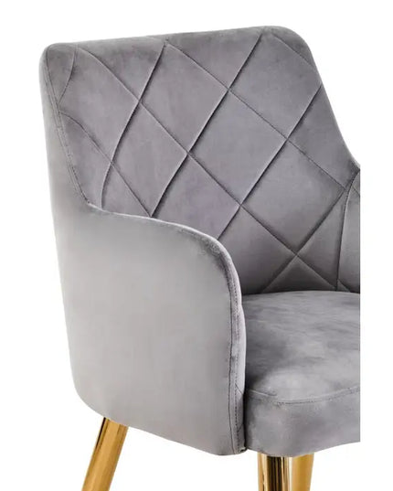 Tamzin Mink Velvet Angular Dining Chair