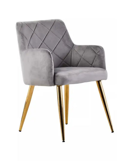Tamzin Mink Velvet Angular Dining Chair