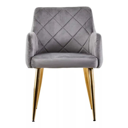 Tamzin Mink Velvet Angular Dining Chair