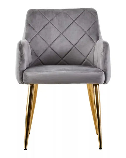 Tamzin Mink Velvet Angular Dining Chair