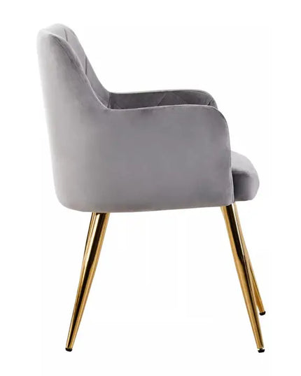 Tamzin Mink Velvet Angular Dining Chair