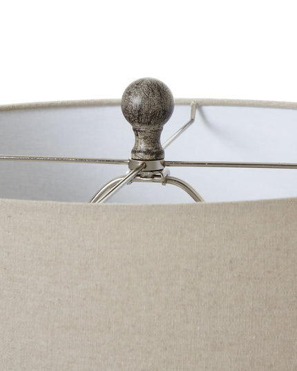 Textured Table Lamp With Linen Shade