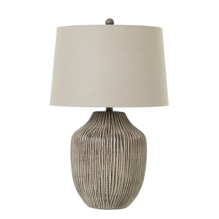 Textured Table Lamp With Linen Shade