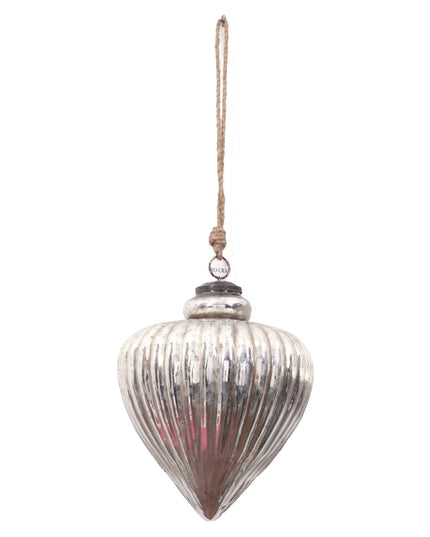 The Noel Collection Antique Silver Large Vallupe Bauble