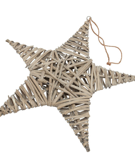The Noel Collection Large Wicker Star Decoration