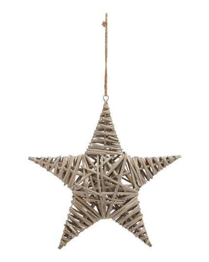 The Noel Collection Large Wicker Star Decoration