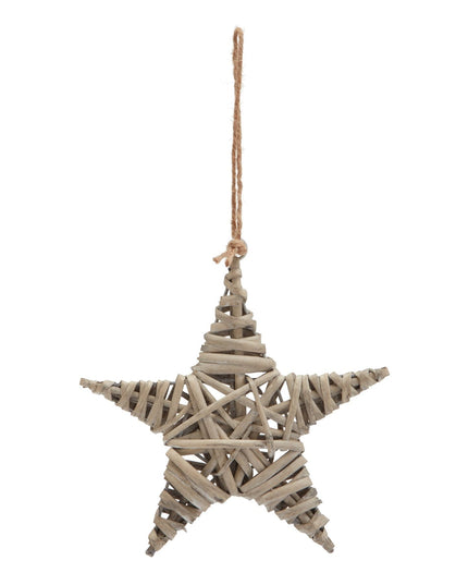 The Noel Collection Medium Wicker Star Decoration