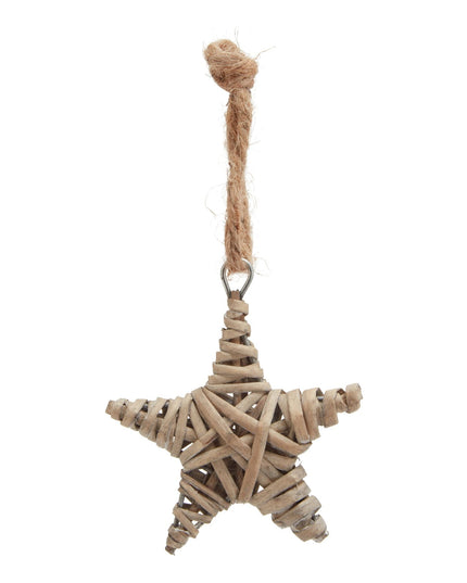 The Noel Collection Small Wicker Star Decoration