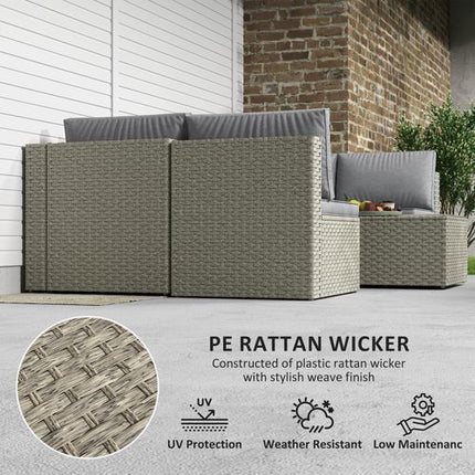 Outsunny 7 Pieces Rattan Garden Furniture Set with Cushions, Light Brown