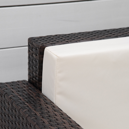 Rattan Single Sofa Chair Garden Wicker Weave Armchair Fire Resistant Brown