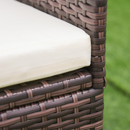 Outsunny 4 PC Outdoor Rattan Armchair Wicker Dining Chair Set for Garden Brown