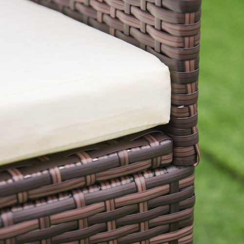 Outsunny 4 PC Outdoor Rattan Armchair Wicker Dining Chair Set for Garden Brown