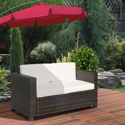 Outdoor Double Armchair - Comfortable PE Rattan Seating for Two