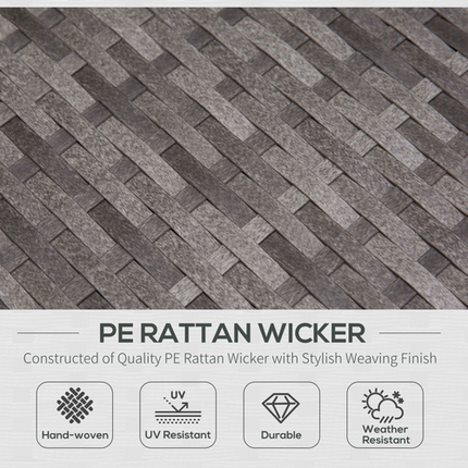 3-Seater Outdoor Garden PE Rattan Furniture Set Grey