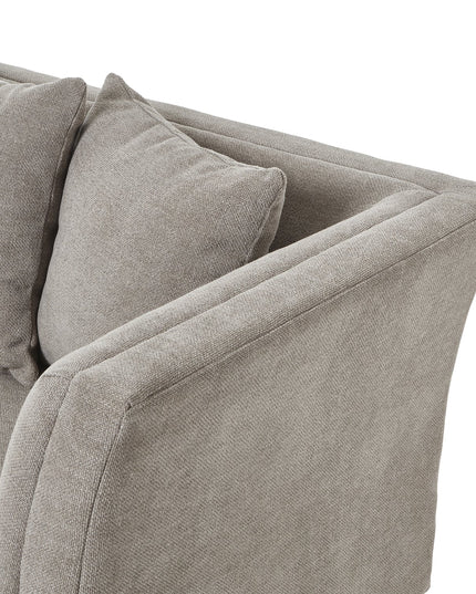 Vesper Taupe Cushion Back Three Seater Sofa