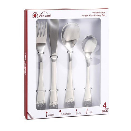 Vinsani 4pcs Jungle Kids Cutlery Set 0010002