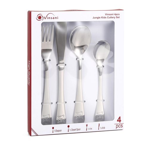 Vinsani 4pcs Jungle Kids Cutlery Set 0010002