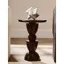 Walsa Black Finish Mango Wood Circle Column Detail Side Table