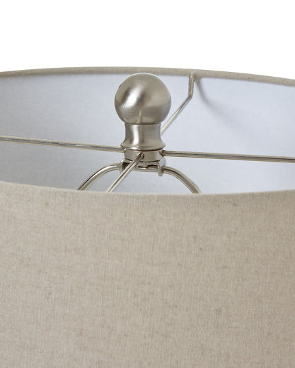 White Ceramic Ginger Jar Lamp With Linen Shade