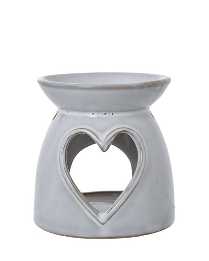 White Ceramic Heart Cut-Out Wax Melt Tealight Holder