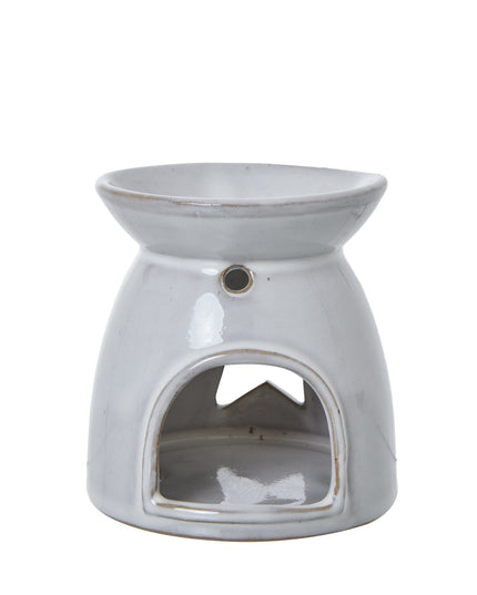 White Ceramic Star Cut-Out Wax Melt Tealight Holder
