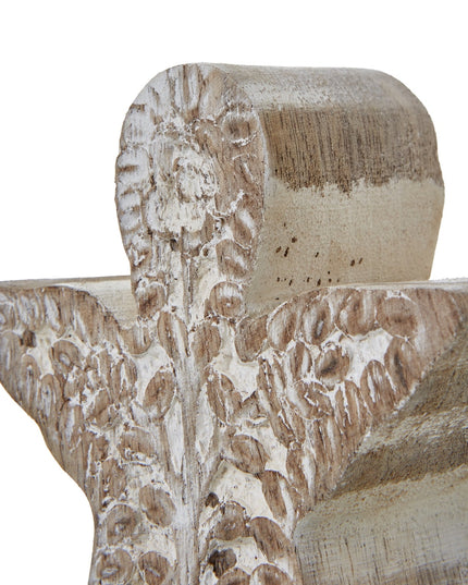 White Wash Collection Patterned Angel Decoration