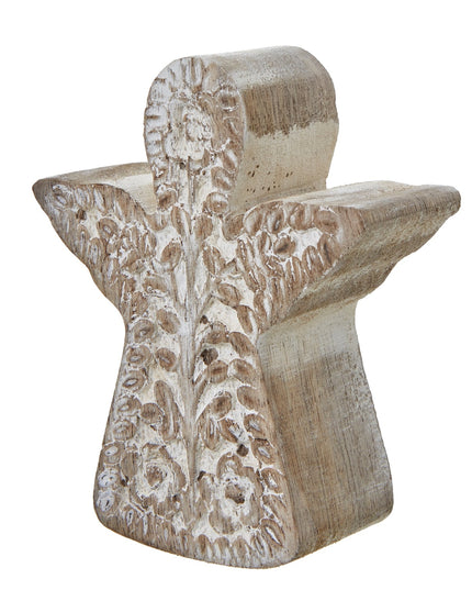 White Wash Collection Patterned Angel Decoration