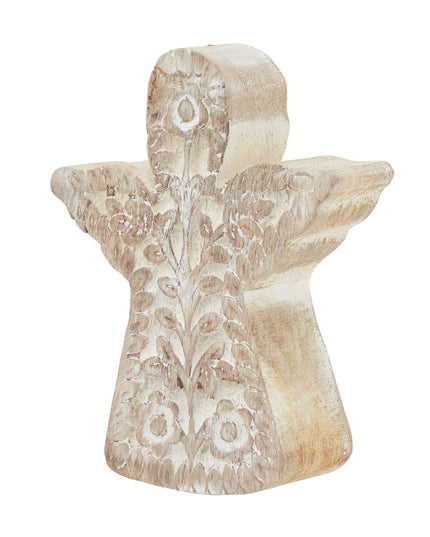 White Wash Collection Patterned Large Angel Decoration