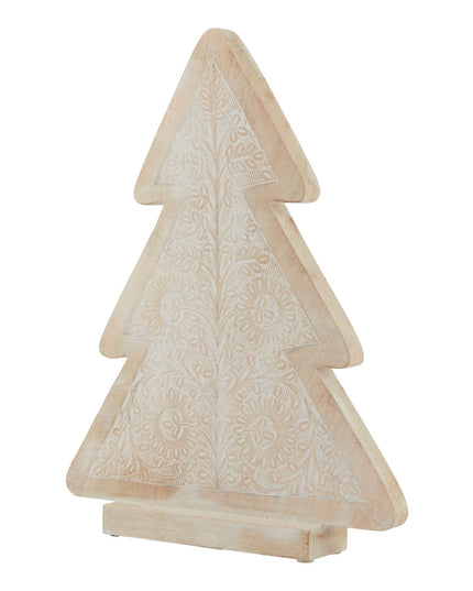 White Wash Collection Wooden Large Patterned Decorative Tree