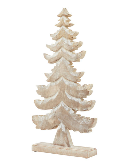 White Wash Collection Wooden Large Tiered Tree Decoration