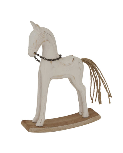 Whitewashed Rustic Rocking Horse