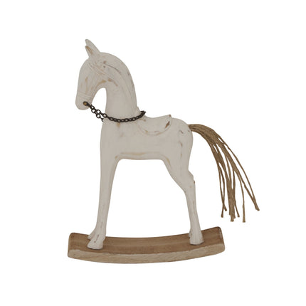 Whitewashed Rustic Rocking Horse