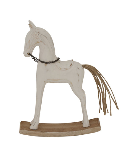Whitewashed Rustic Rocking Horse