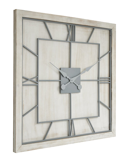 Williston White Square Large Wall Clock